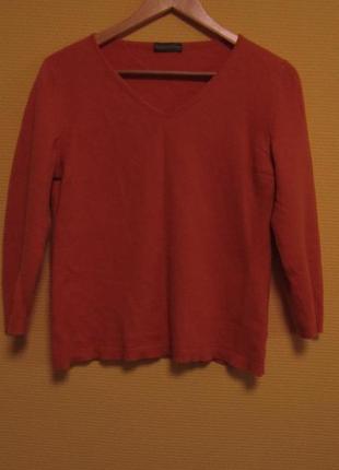 Пуловер короткий легкий оранжевый размер 487 фото