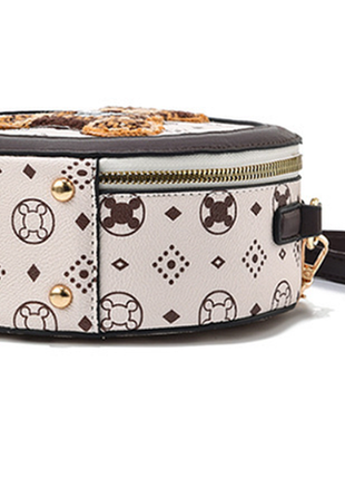 Круглая детская мини сумочка с мишкой, сумка для девочек с медведем6 фото
