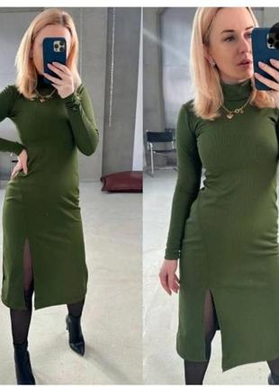 Новое платье гольф на флисе в рубчик