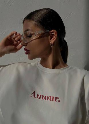 Футболка с надписью «amour»❤️2 фото