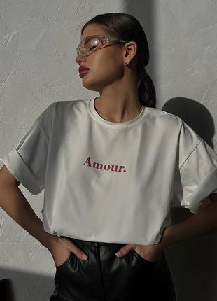 Футболка з написом «amour»❤️1 фото