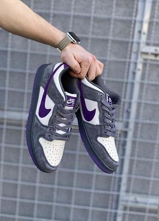 Кроссовки nike sb dunk low pro grey purple