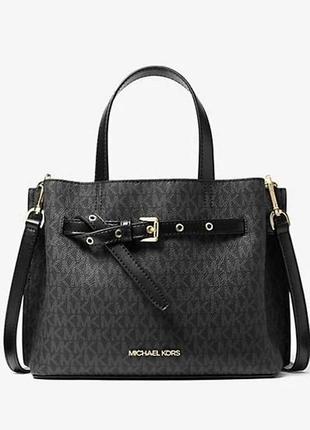 Женская сумка michael kors emilia small logo satchel black оригинал1 фото