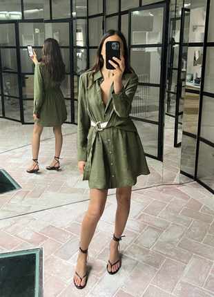 Стильна коротка сукня з паском zara