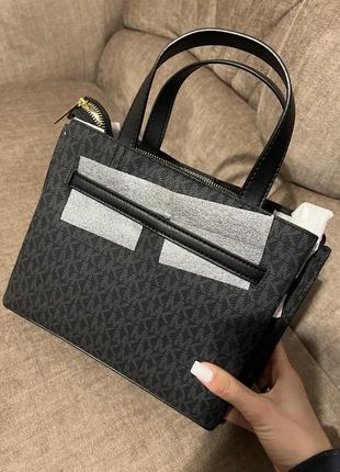 Женская сумка michael kors emilia small logo satchel black оригинал8 фото