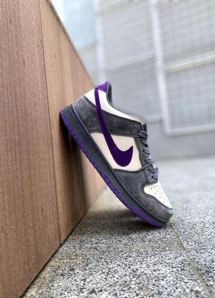 Кроссовки nike sb dunk low pro grey purple