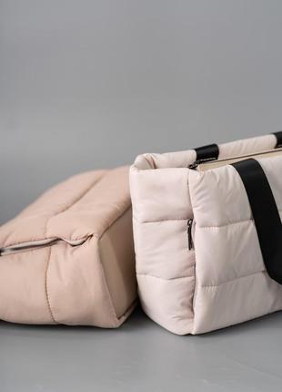 Женская сумка молочная нейлоновая сумка подушка дута сумка6 фото