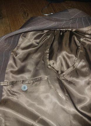Пиджак мужской pierre cardin коричневый в полоску стильный5 фото