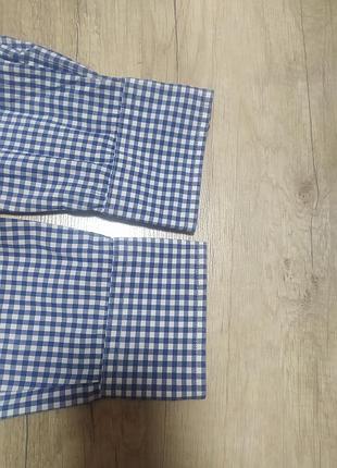 Прямая хлопковая рубашка в клетку polo ralph lauren рубашка с мужского плеча4 фото