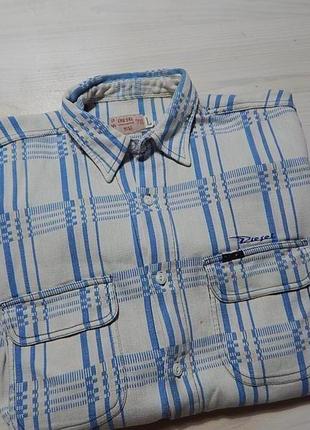 Вінтажна фланельова сорочка овершорт vintage diesel overshirt button ups flannel shirt3 фото