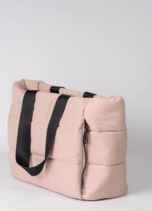 Женская сумка бежевая сумка нейлоновая сумка подушка дута сумка4 фото