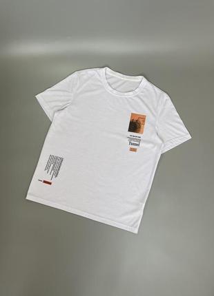 Стильная белая футболка shine с принтами, принт, летняя, легкая, шайн, шейн1 фото