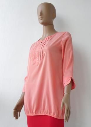 Красивая персиковая блуза 42 размер (36 евроразмер).2 фото