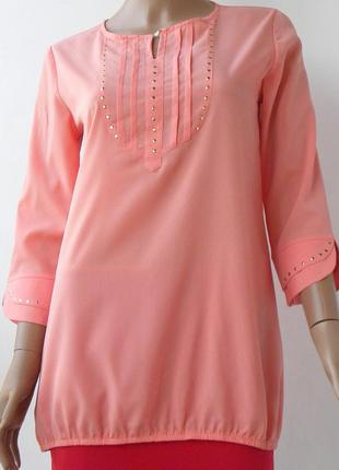 Красивая персиковая блуза 42 размер (36 евроразмер).3 фото