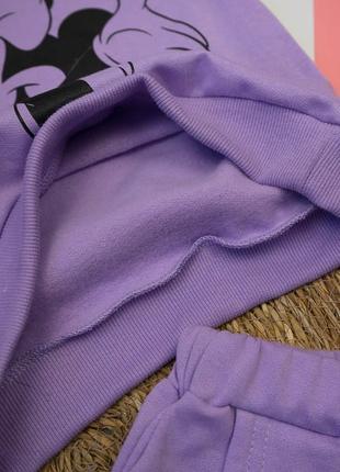 Спортивный костюм мини маус, красивый костюм сиреневый, спортивный костюм мины маус, красивый костюм фиолетовий, весен костюм с начесом,4 фото