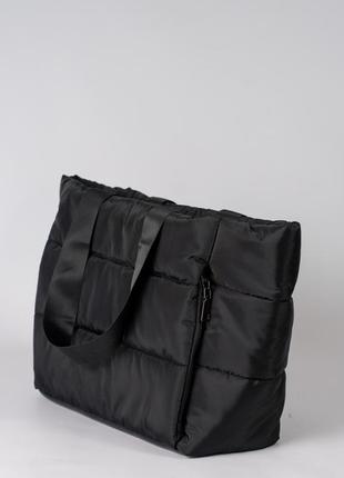 Женская сумка черная сумка нейлоновая сумка подушка дутая сумка3 фото