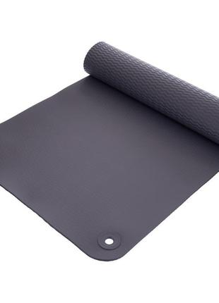 Коврик для фитнеса и йоги профессиональный 🔥 183x65x0,4см черный3 фото