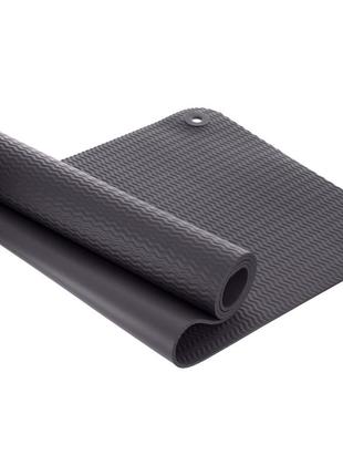 Килимок для фітнесу та йоги професійний 🔥 183x65x0,4см чорний6 фото