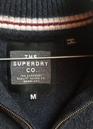 🫐 superdry 60% овеча вовна 40% нейлон 🫐 м m темно синій графітовий светр lambswool шерсть теплий4 фото