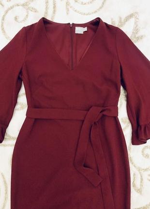 Красиве міді плаття asos трендового винного кольору бордо туфлі2 фото