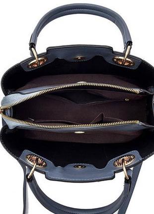 Модна жіноча сумочка екошкіра, стильна сумка на плече синій10 фото