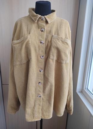 Вельветова сорочка-куртка котон великий розмір оверсайз.2 фото