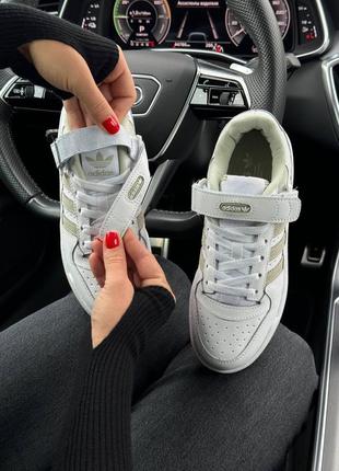 Женские кроссовки adidas originals forum 84 low new white olive10 фото