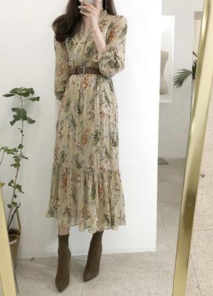 Легкое, длинное платье в винтажном стиле5 фото