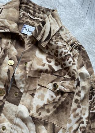 Куртка джинсовая пиджак цветочный леопардовый принт3 фото