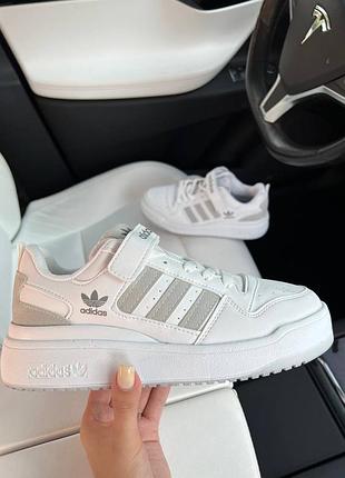 Демисезон adidas forum white silver