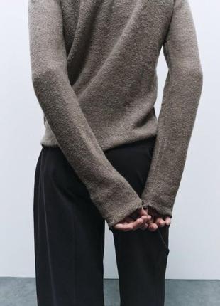 Коричневий в’язаний светр пуловер гольф водолазка лонгслів кофта2 фото