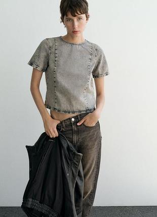 Джинсова футболка zara