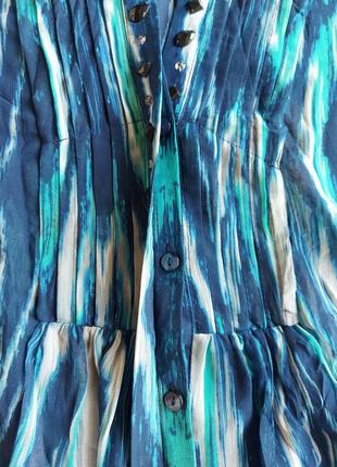 Красивая яркая шифоновая блуза, блузка, туника с декором в синих тонах peruna, р. 188 фото