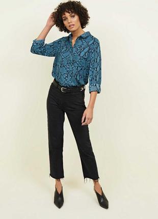 Брендовая блузка, рубашка "new look" со змеиным принтом. размер uk10/eur38.4 фото