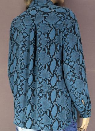 Брендовая блузка, рубашка "new look" со змеиным принтом. размер uk10/eur38.9 фото