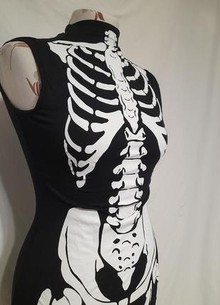 Платье с принтом скелета в готическом стиле готика панк аниме6 фото