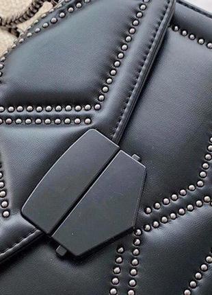 Тренд стильна чорна жіноча сумка на плече крос боді екошкіра8 фото