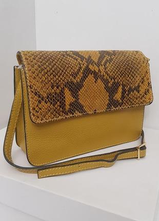 Красивая итальянская кожаная сумка crossbody3 фото