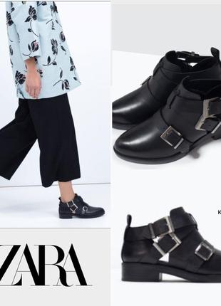 Zara открытие ботинки натуральная кожа