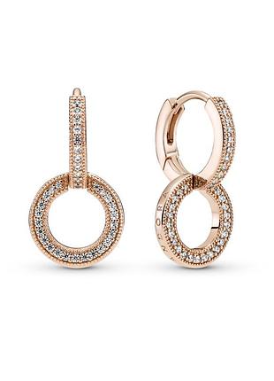 Сережки кульчики пусети срібло пандора pandora silver s925 ale з біркою і пломбою сплав позолота