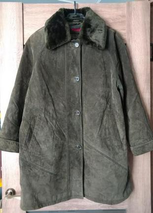 Пальто, удлиненная куртка на утеплителе натуральная кожа avitano