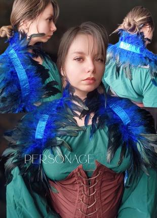 Жилет із пірья, перья, аксесуар, накидка, ворот