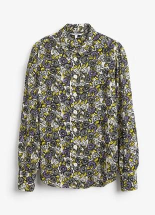 Брендовая блузка, рубашка с цветочным принтом "next" с длинным рукавом. размер uk8/eur36.1 фото