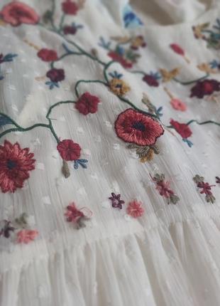 Комбінезон ромпер-плаття шорти спідниця у квітковий принт вишивка мінілітнє легке zara2 фото