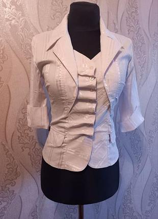 Белая женская блуза 42-44 (м), б.у.