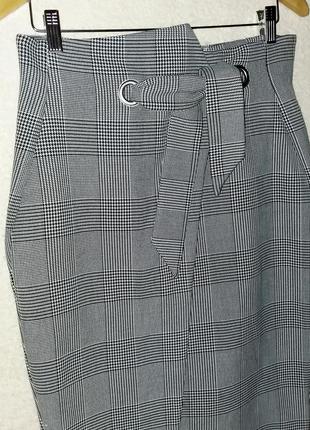 Элегантная юбка на запах в гусиную лапку5 фото