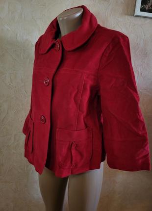 Пальто червоне, плащ, пальто укороченое красное3 фото
