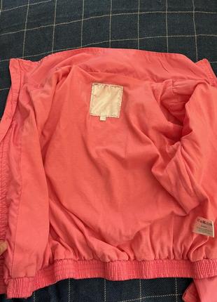 Легкая весенняя розовая куртка для девочки 116 разовая куртка бомбер ветровка5 фото