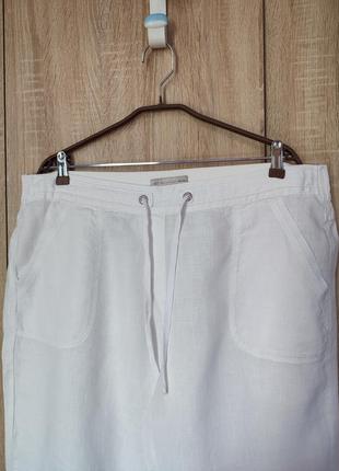 Белые льняные бриджи шорты шорты бриджи размер 54-562 фото