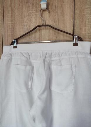 Белые льняные бриджи шорты шорты бриджи размер 54-564 фото